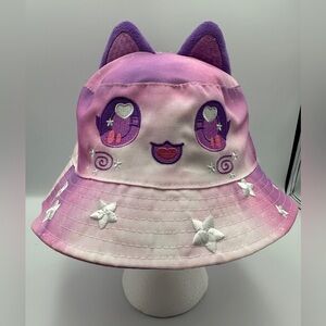 Aphmau MeeMeows Galaxy Cat Bucket Hat Cap With Ears Lavender & White Tye Dye